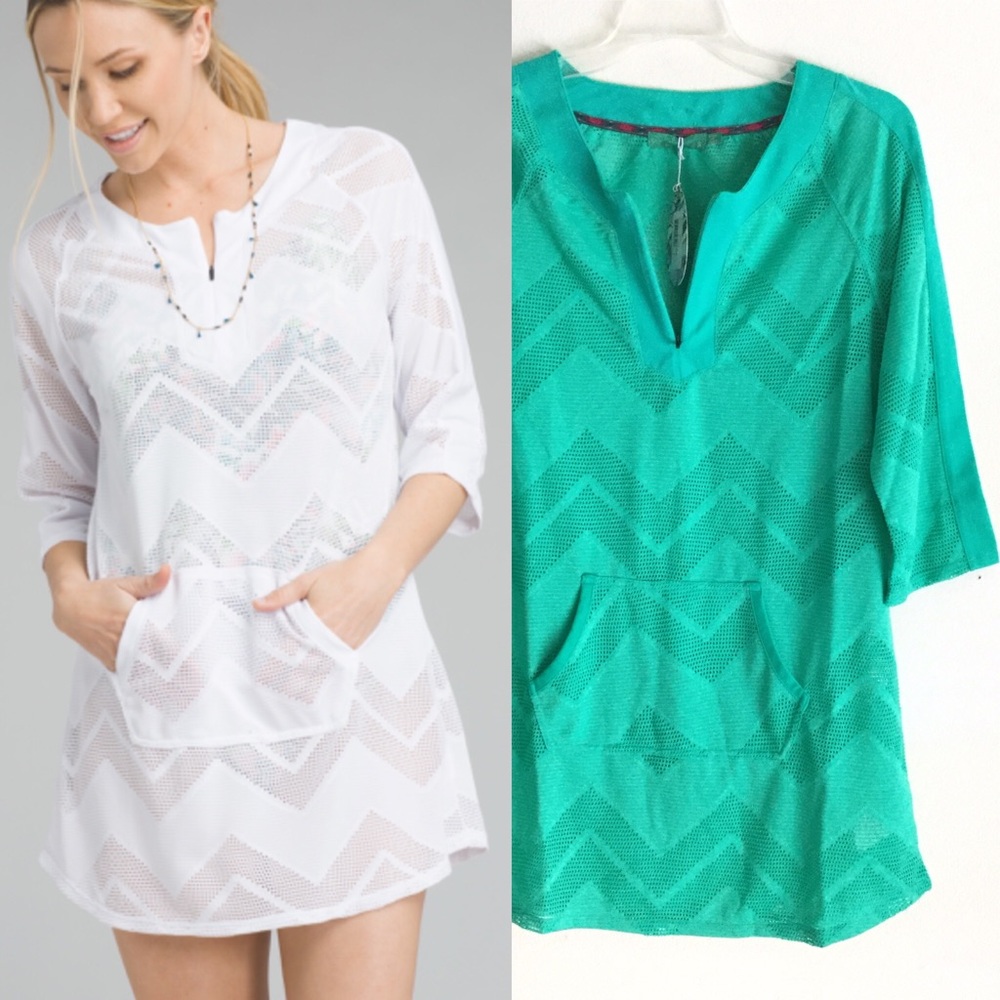 PRANA NWT Shea Tunic Swim Coverup Aqua Green Sz Small